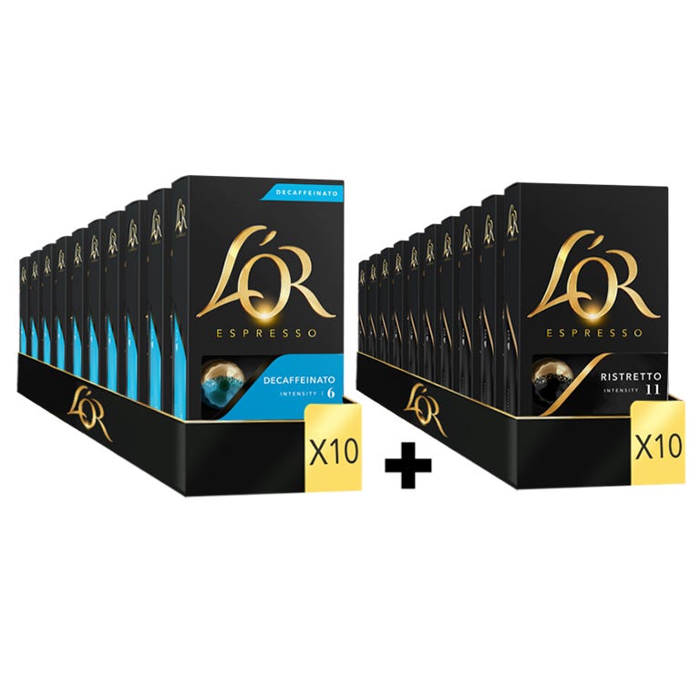 Ristretto - 10 packs + Espresso Decaffeinato - 10 packs