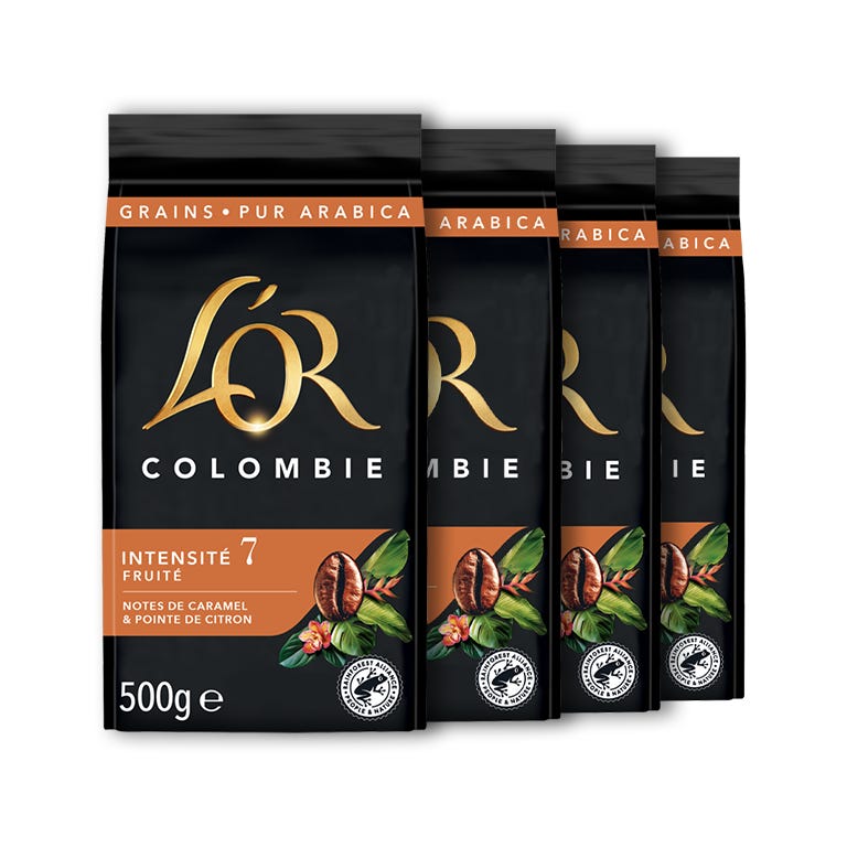 Cafe en grain L'OR Colombia - 4x 500g